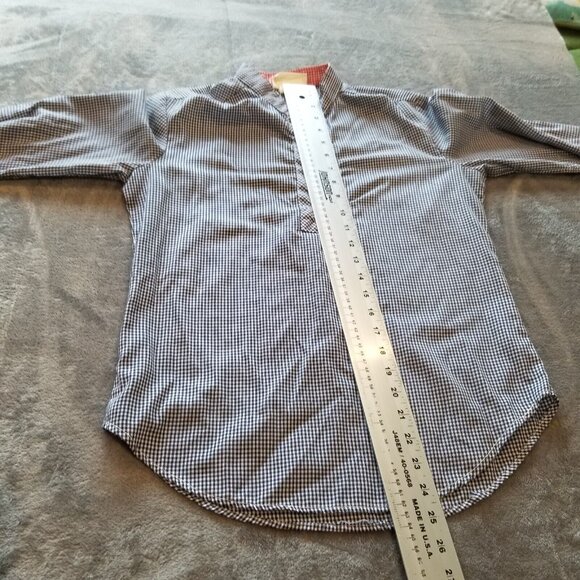 Ms. Paquette Women's 3/4 Sleeves Placket Shirt Gingham Small Blue Casual Blouse - Picture 6 of 8